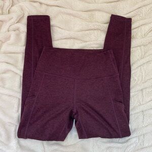 Aerie leggings athletic burgundy heathered with pockets Sz M